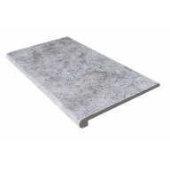 Marche en L en pierre naturelle, 33 cm x 61 cm x 1,2 cm + 1,8 cm, nez arrondi - PALETTE COMPLETE