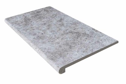 Vignette Marche en L en pierre naturelle, 33 cm x 61 cm x 1,2 cm + 1,8 cm, nez arrondi