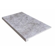 Marche en L en pierre naturelle, 33 cm x 61 cm x 1,2 cm + 1,8 cm, nez droit - PALETTE COMPLETE
