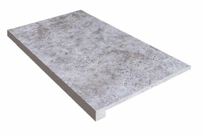 Vignette Marche en L en pierre naturelle, 33 cm x 61 cm x 1,2 cm + 1,8 cm, nez droit