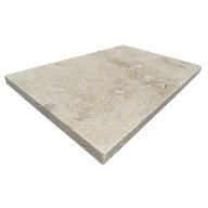 Travertin, dalle de sol ou murale en pierre naturelle STRONG MIX, bords adoucis, surface vieillie, 40,6 cm x 61 cm x 3 cm - PALETTE COMPLETE