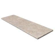 Travertin, dalle de sol ou murale en pierre naturelle CLASSHADE, bords adoucis, surface vieillie, 20,3 cm x 61 cm x 1,2 cm - PALETTE COMPLETE