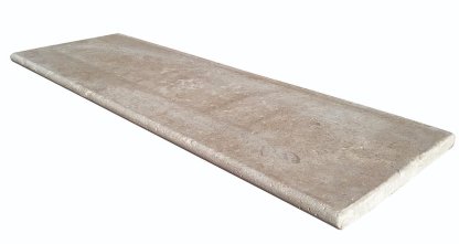 Vignette Margelle de piscine KHEOPS en pierre d'Egypte, surface vieillie, bord arrondi, 40 cm x 120 cm x 3 cm