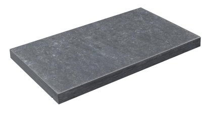 Vignette Margelle de piscine CARBON en basalte, bord droit chanfreiné, surface flammée brossée, 35 cm x 60 cm x 3 cm