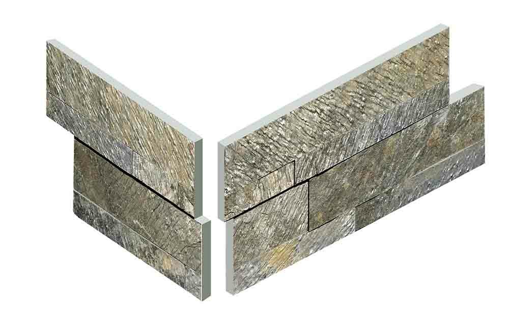 Parement mural d'angle pierre naturelle DENPASAR AMAZONIA - PALETTE COMPLETE