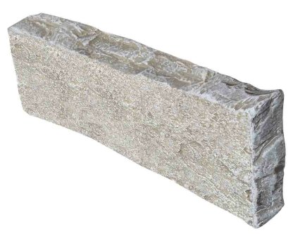 Vignette Bordure de jardin ou d'allée PONDICHERY en pierre naturelle calcaire d'Inde, surface vieillie, 20 cm x 50 cm x 8 cm