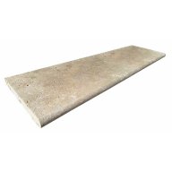 Margelle de piscine ou couvertine STRONG MIX, 1 bord demi-rond, surface vieillie, 33 cm x 100 cm x 3 cm