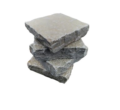 Vignette Pavé PONDICHERY en pierre naturelle calcaire d'Inde, bords adoucis, surface vieillie, 14 cm x 14 cm x 4 cm - PALETTE COMPLETE