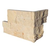 Parement mural d'angle pierre naturelle MADISON, module de 24,5 cm + 14 cm x 15,2 cm x 1,7 cm