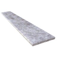 Margelle de piscine ou couvertine TITANIUM GREY, 1 bord demi-rond, surface vieillie, 33 cm x 140 cm x 3 cm