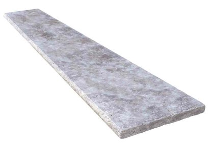 Vignette Margelle de piscine ou couvertine TITANIUM GREY, 1 bord demi-rond, surface vieillie, 33 cm x 140 cm x 3 cm