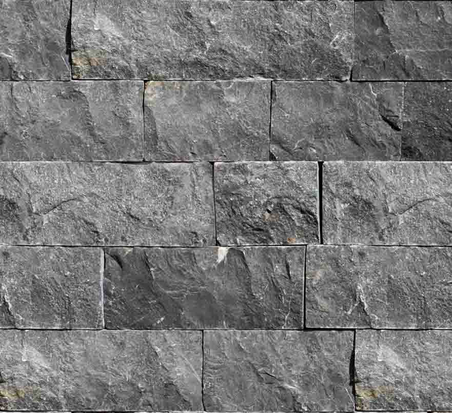Parement pierre naturelle BLACK, longueurs variables, hauteur 10 cm - PALETTE COMPLETE
