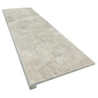 Margelle/Marche en L CLASSHADE, bord arrondi, 33 cm x 100 cm x 1,2+1,8 cm