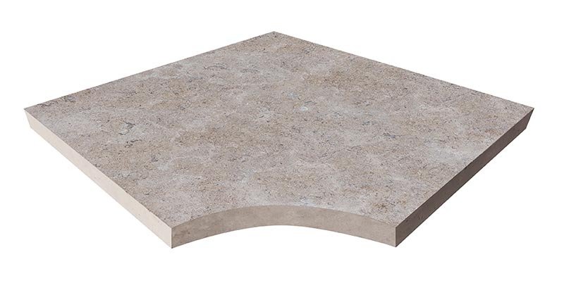 Angle Rentrant, 45 cm x 45 cm x 3 cm, KHEOPS, surface vieillie, bord droit, chanfreiné - PALETTE COMPLETE