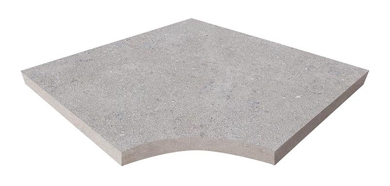 Angle Rentrant, 45 cm x 45 cm x 3 cm, KHEOPS, sablé brossé, bord droit, chanfreiné - PALETTE COMPLETE