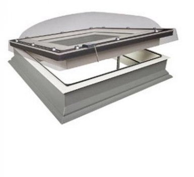 Vignette Fenêtre dôme transparent DEC-C pour toit plat, ouverture électrique - 100 cm x 100 cm