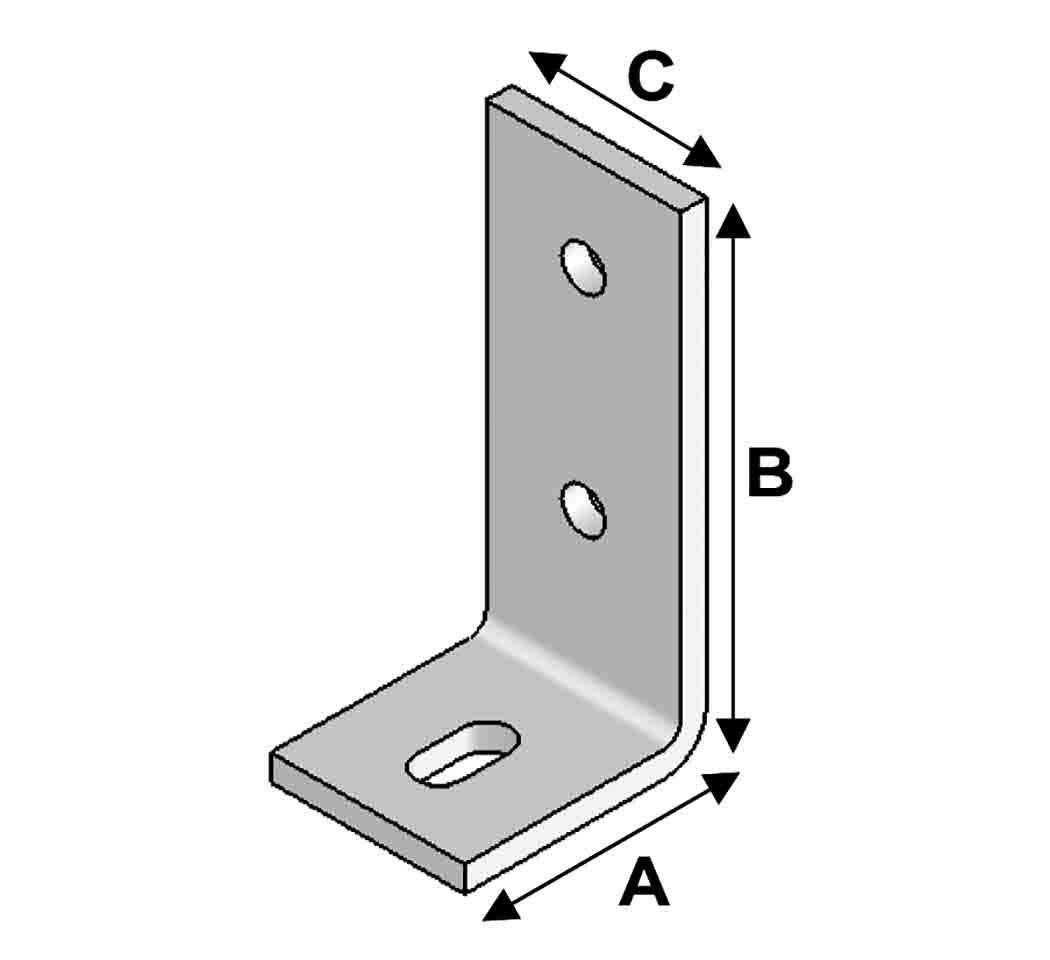 Equerre béton 6mm, 75 mm x 75 mm x 60 mm