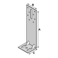 Equerre d'isolation ou equerre de bardage, 260 mm x 54 mm x 60 mm