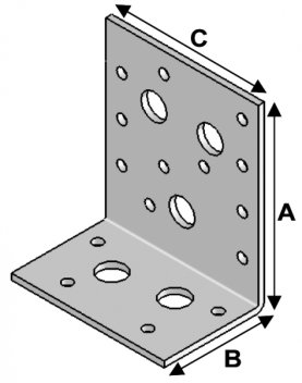 Vignette Equerre renforcée, 90 mm x 50 mm x 80 mm