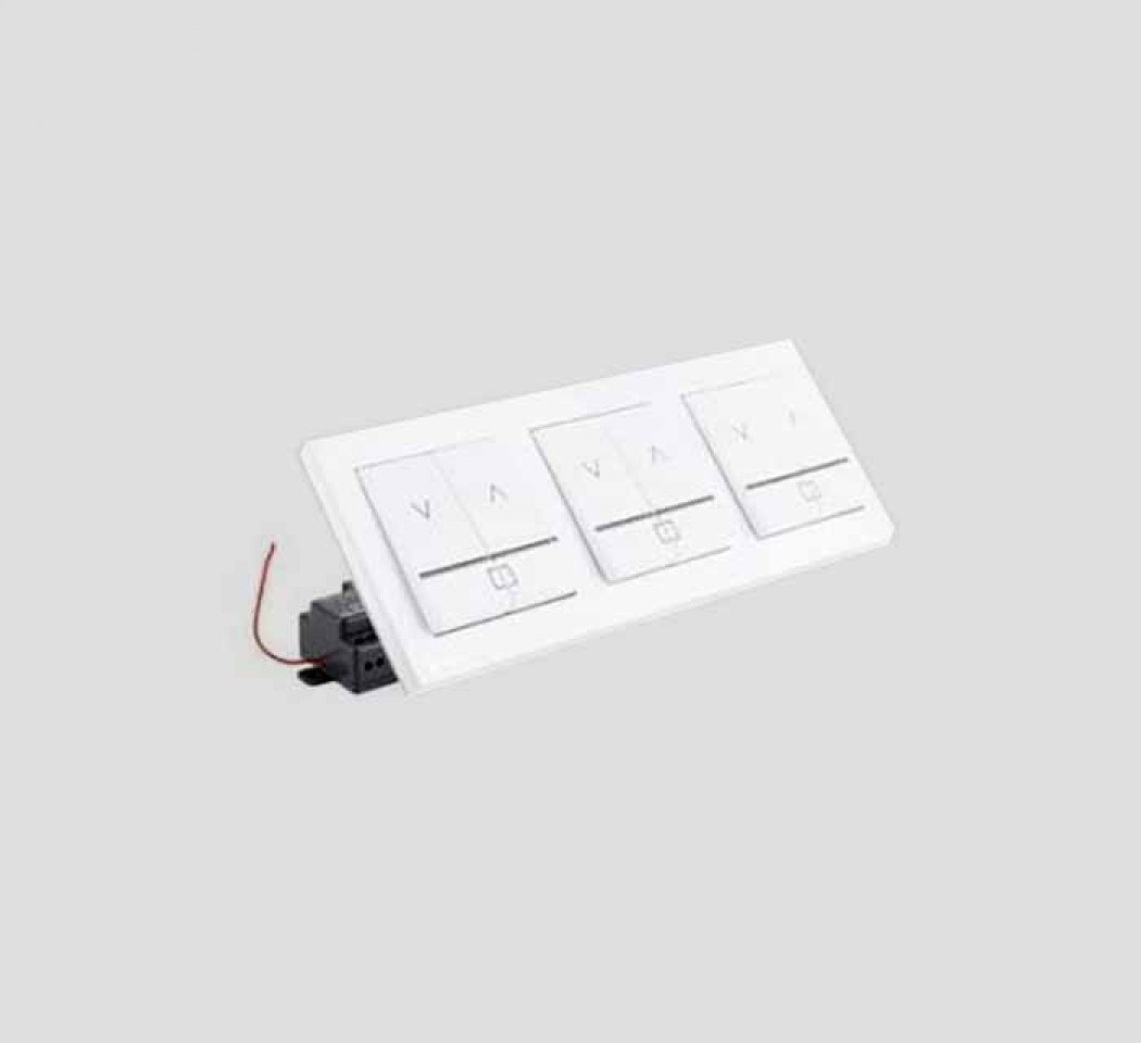 Interrupteur mural triple blanc pour commande sans fil