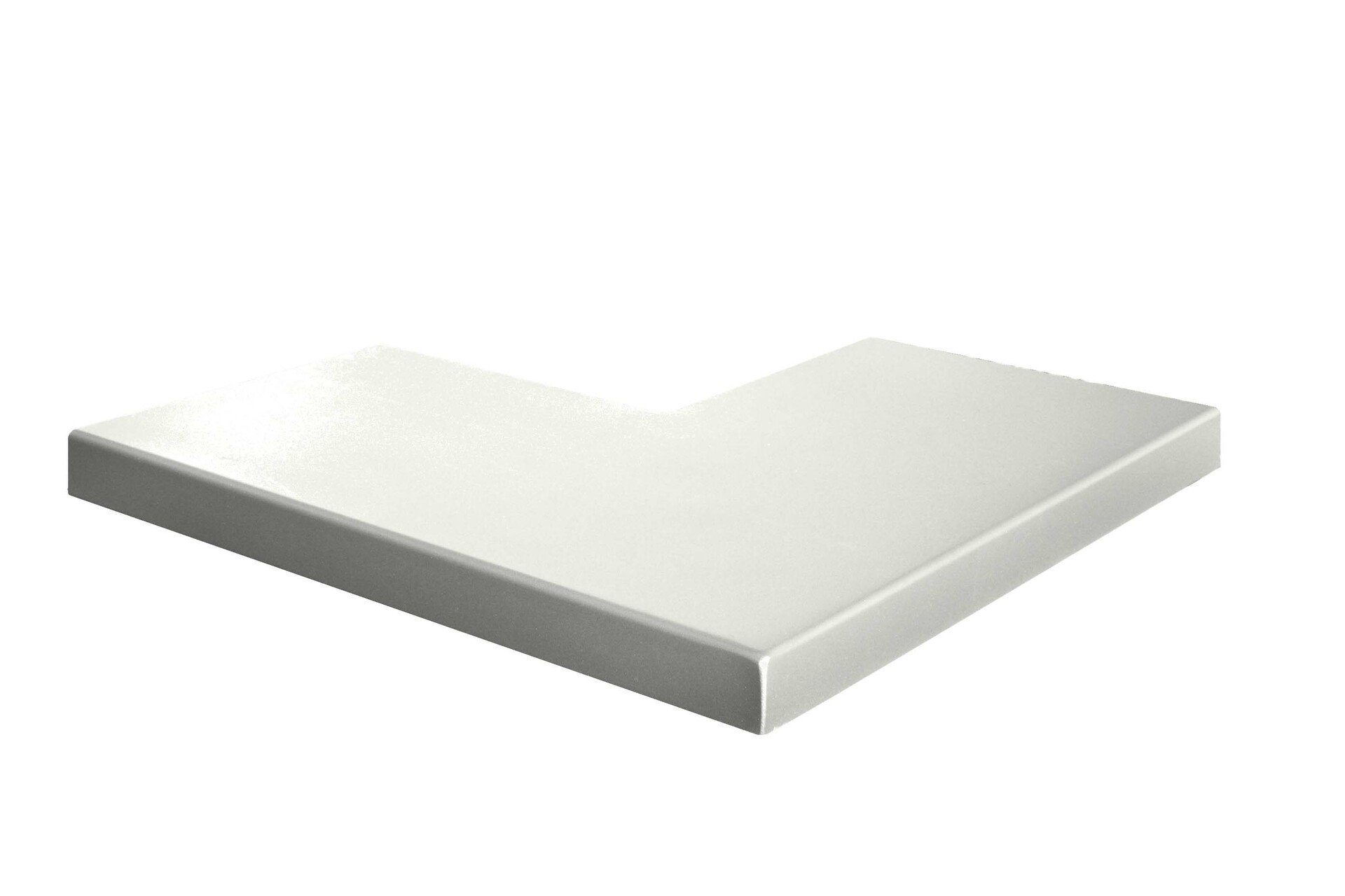 Angle 90° alu plat blanc lisse 50 x 50 cm, larg.27 cm