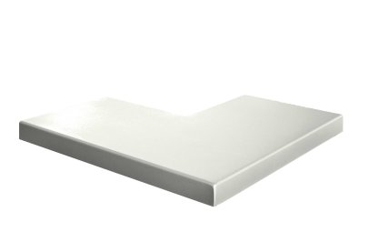 Vignette Angle 90° alu plat blanc lisse 50 x 50 cm, larg.27 cm