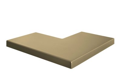 Vignette Angle 90° alu plat beige sablé 50 x 50 cm, larg.27 cm