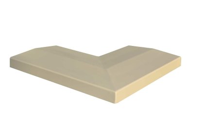 Vignette Angle 90°alu 2 pentes beige sablé 50 x 50 cm, larg.27 cm