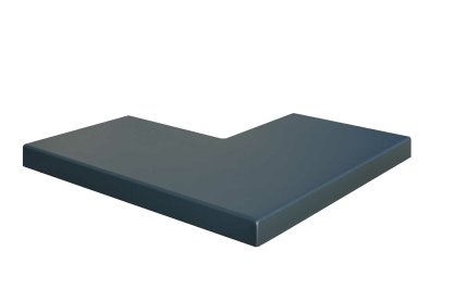 Vignette Angle 90° alu plat anthracite 7016 sablé 50 x 50 x 22 cm