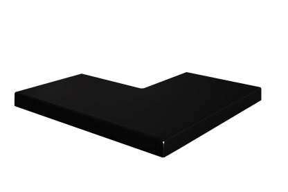 Vignette Angle 90° alu plat noir sablé 50 x 50 cm, larg.27 cm