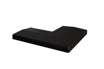 Vignette Angle 90° alu plat noir 9005 sablé 50 x 50 x 22 cm