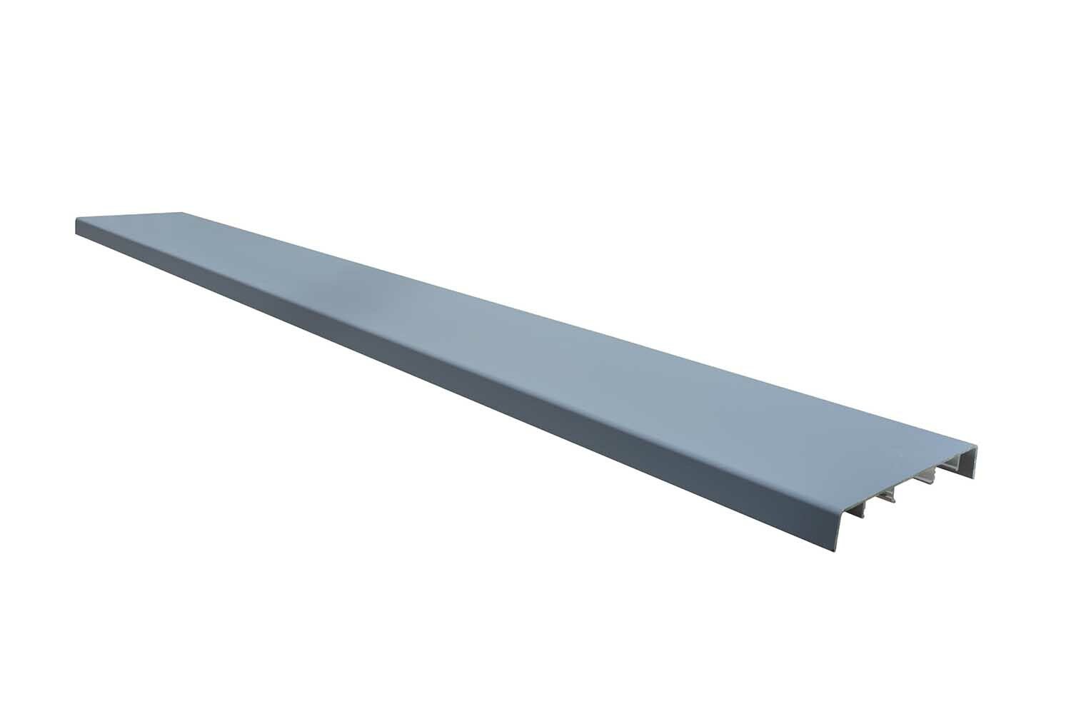 Couvre-mur alu plat gris sablé 27 x 210 cm