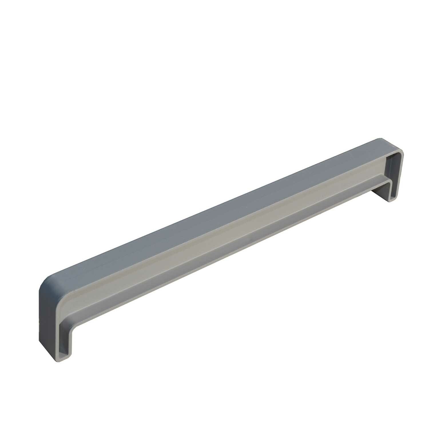 Éclisse Couvre-mur plat gris sablé larg. 27 cm