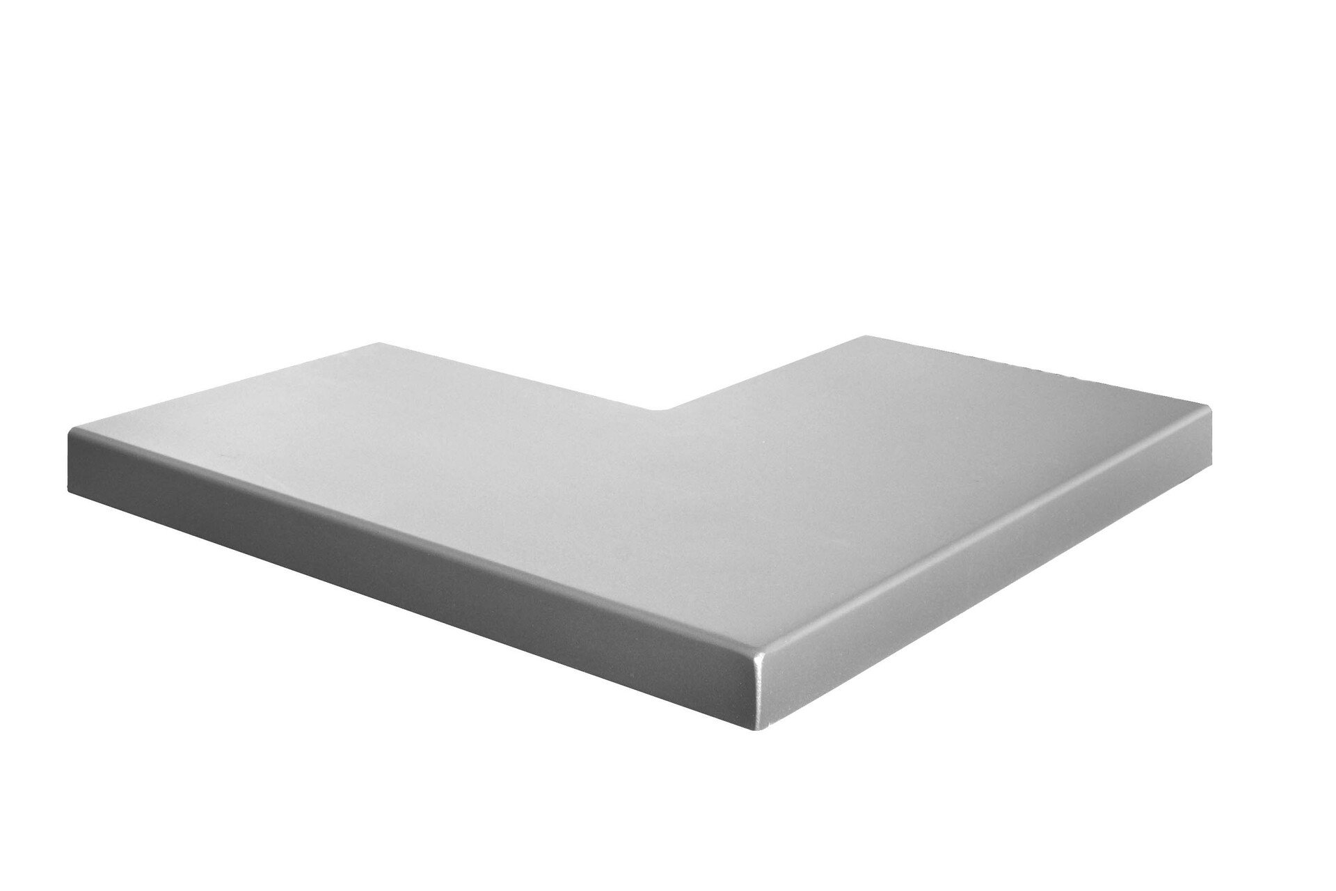 Angle 90° alu plat gris sablé 50 x 50 cm, larg.27 cm