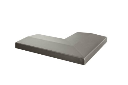 Vignette Angle 90°alu 2 pentes gris sablé 50 x 50 cm, larg.27 cm