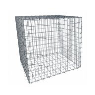 Gabion, longueur 100cm x 200cm(H) x 100(L), assemblage agrafes, mailles 5 x 10 cm, grilles non visibles mailles 10 x 10 cm Ø4mm