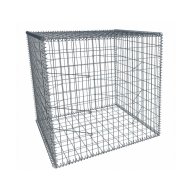 Gabion, longueur 100cm x 200cm(H) x 100(L), assemblage spirales, mailles 5 x 10 cm, grilles non visibles mailles 10 x 10 cm Ø4mm