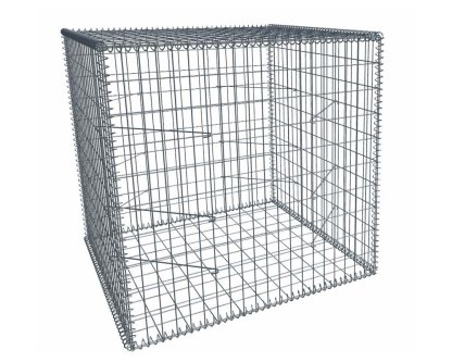 Vignette Gabion, longueur 100cm x 100cm(H) x 100(L), assemblage spirales, mailles 5 x 10 cm, grilles non visibles mailles 10 x 10 cm Ø4mm