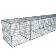 Kit gabion 20 m de longueur, 100cm (H) x 100cm (L), pour clôture, assemblage spirales, mailles 5 x 10 cm, grilles non visibles mailles 10 x 10 cm