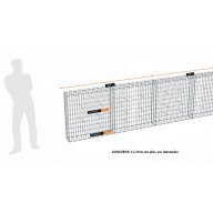 Kit gabion 22 m de longueur, 100cm (H) x 20cm (L), pour clôture, assemblage agrafes, mailles 5 x 10 cm, grilles non visibles mailles 10 x 10 cm