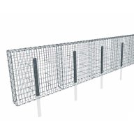Kit gabion 6 m de longueur, 100cm (H) x 20cm (L), pour clôture, assemblage agrafes, mailles 5 x 10 cm, avec poteaux raidisseurs à sceller