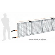 Kit gabion 8 m de longueur, 100cm (H) x 20cm (L), pour clôture, assemblage spirales, mailles 5 x 10 cm, grilles non visibles mailles 10 x 10 cm