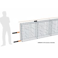 Kit gabion 30 m de longueur, 100cm (H) x 30cm (L), pour clôture, assemblage agrafes, mailles 5 x 10 cm, grilles non visibles mailles 10 x 10 cm
