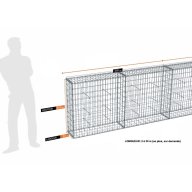 Kit gabion 12 m de longueur, 100cm (H) x 30cm (L), pour clôture, assemblage spirales, mailles 5 x 10 cm, grilles non visibles mailles 10 x 10 cm