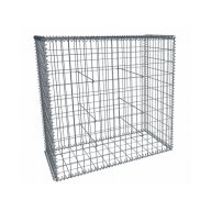 Gabion, longueur 100cm x 100cm(H) x 50(L), assemblage spirales, mailles 5 x 10 cm, grilles non visibles mailles 10 x 10 cm Ø4mm