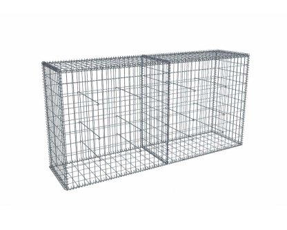 Vignette Kit gabion 2m de longueur, 100cm (H) x 50cm (L), pour clôture, assemblage spirales, mailles 5 x 10 cm, grilles non visibles mailles 10 x 10 cm