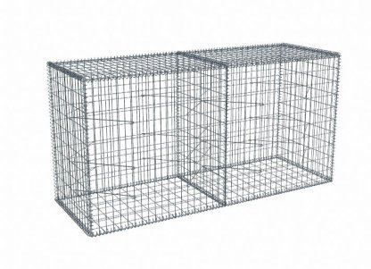 Vignette Kit gabion 2m de longueur, 100cm (H) x 70cm (L), pour clôture, assemblage spirales, mailles 5 x 10 cm, grilles non visibles mailles 10 x 10 cm