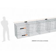 Kit gabion 30 m de longueur, 100cm (H) x 70cm (L), pour clôture, assemblage agrafes, mailles 5 x 10 cm, grilles non visibles mailles 10 x 10 cm