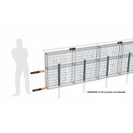 Kit gabion 30 m de longueur, 120cm (H) x 20cm (L), pour clôture, assemblage spirales, mailles 5 x 10 cm, avec poteaux raidisseurs à sceller