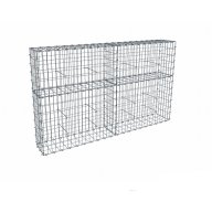 Kit gabion 2m de longueur, 120cm (H) x 30cm (L), pour clôture, assemblage agrafes, mailles 5 x 10 cm, grilles non visibles mailles 10 x 10 cm